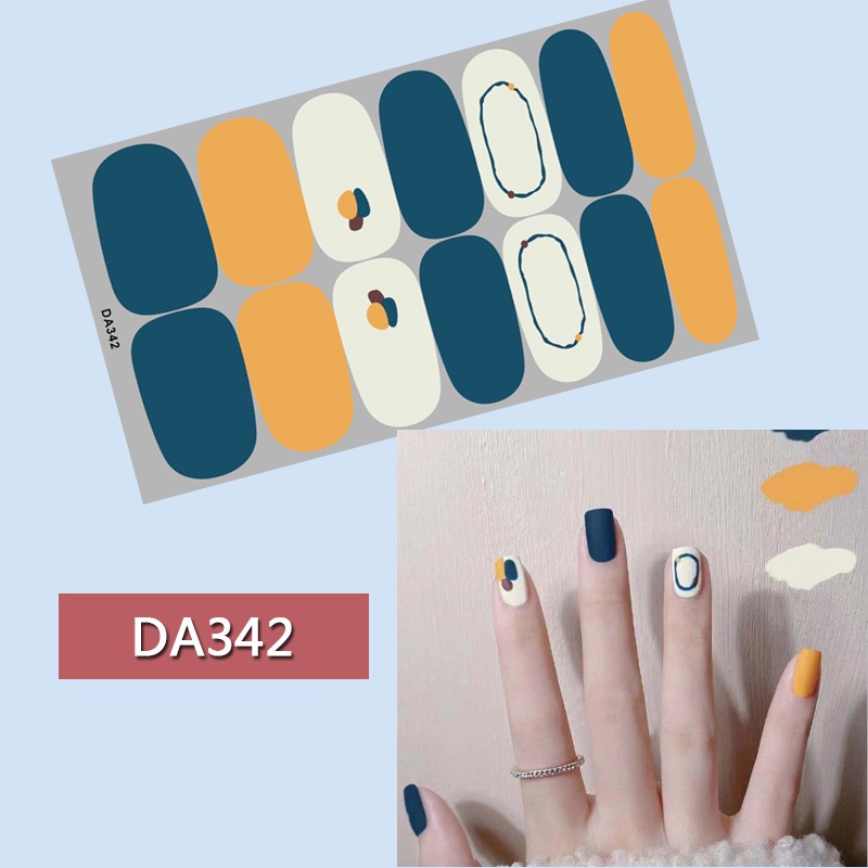 DA341-360 Finger DIY Nail Sticker Fashion 3D Bronzing Nail Sticker False Nails Art 14Pcs/sheet