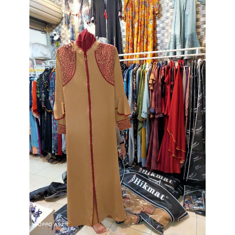 Gamis Abaya Hikmat Fashion Original A6623 brown
