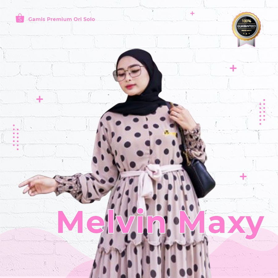 Melvin Maxy Gamis Muslim Wanita Premium Ceruty Babydoll Ori by Spassy