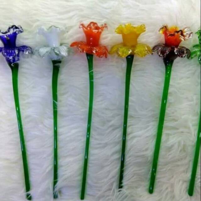 Bunga mawar kristal 1 Set 6 warna / Pajangan/ Hiasan