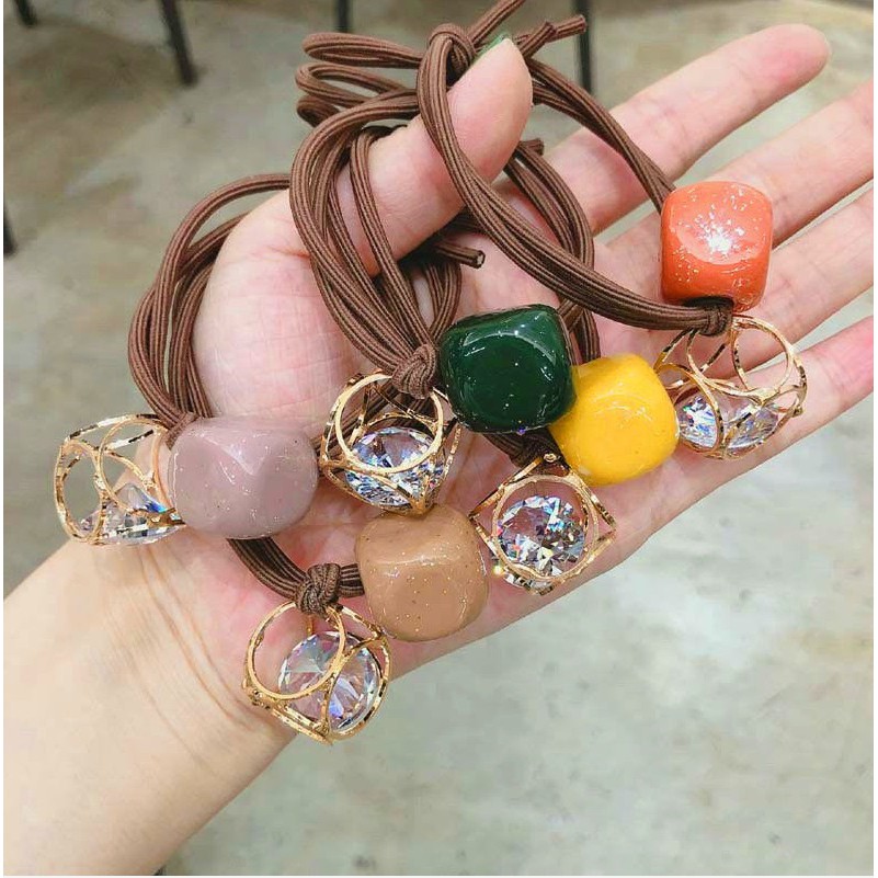 Karet Ikat Rambut HOLLOW Akrilik Gaya Korea Import Murah Fashion Wanita Dewasa dan Anak Hairband