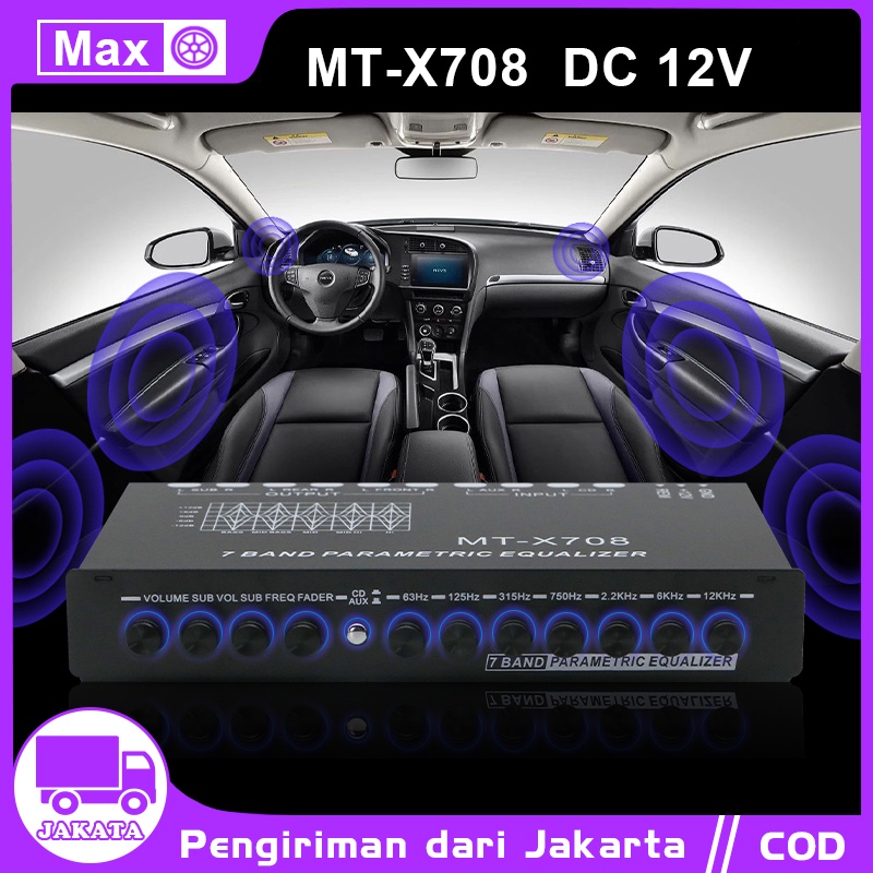 Mobil EQ Equalizer 7 Band Pra-Parametrik Dengan Subwoofer Audio Otomatis EQ Tuning Crossover Amplifi