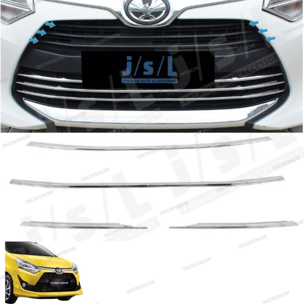 List Grill Depan Atas Agya 2017 2021 Front Upper Trim Chrome