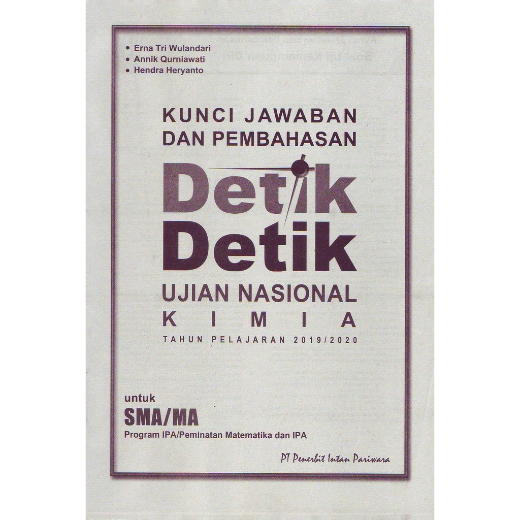 DETIK - DETIK UN KIMIA SMA/MA TAHUN 2019/2020-2