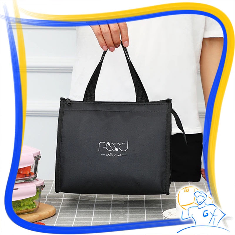 Tas Bekal Lunch Bag Cooler Bag Alumunium Kotak Makan Anak Sekolah Box Food Bag Tahan Panas Dingin Tas Asi Tas Bekal Kantor