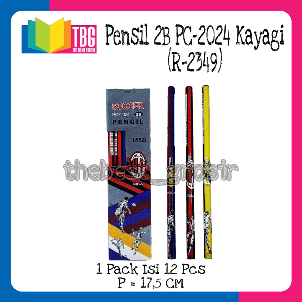 

1 PCS PENSIL 2B PC2024 KAYAGI / PENSIL KAYU / PENSIL MOTIF CLUB BOLA (R-2349)
