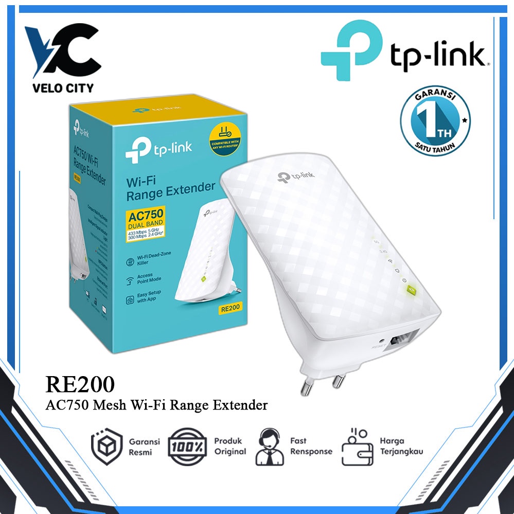 Tp-Link RE200 AC750 WiFi Range Extender ARCHER SERIES TL-RE200