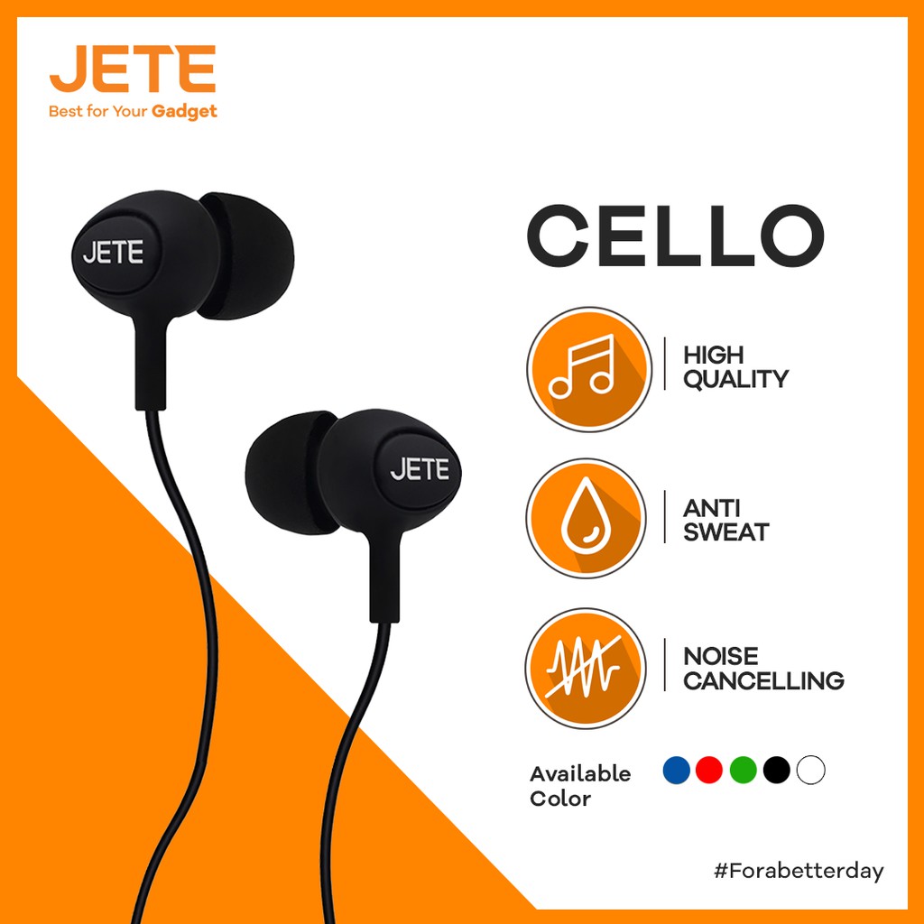 Headset Earphone  JETE Cello - Garansi 2 Tahun