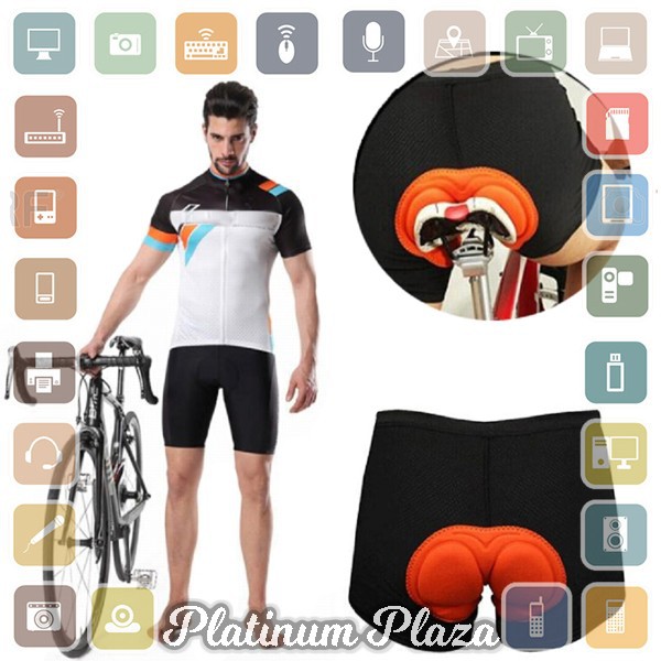 Balight Celana Sepeda RPM Cycling Short dengan 3D Padded Spo`JY0W2C- Black White