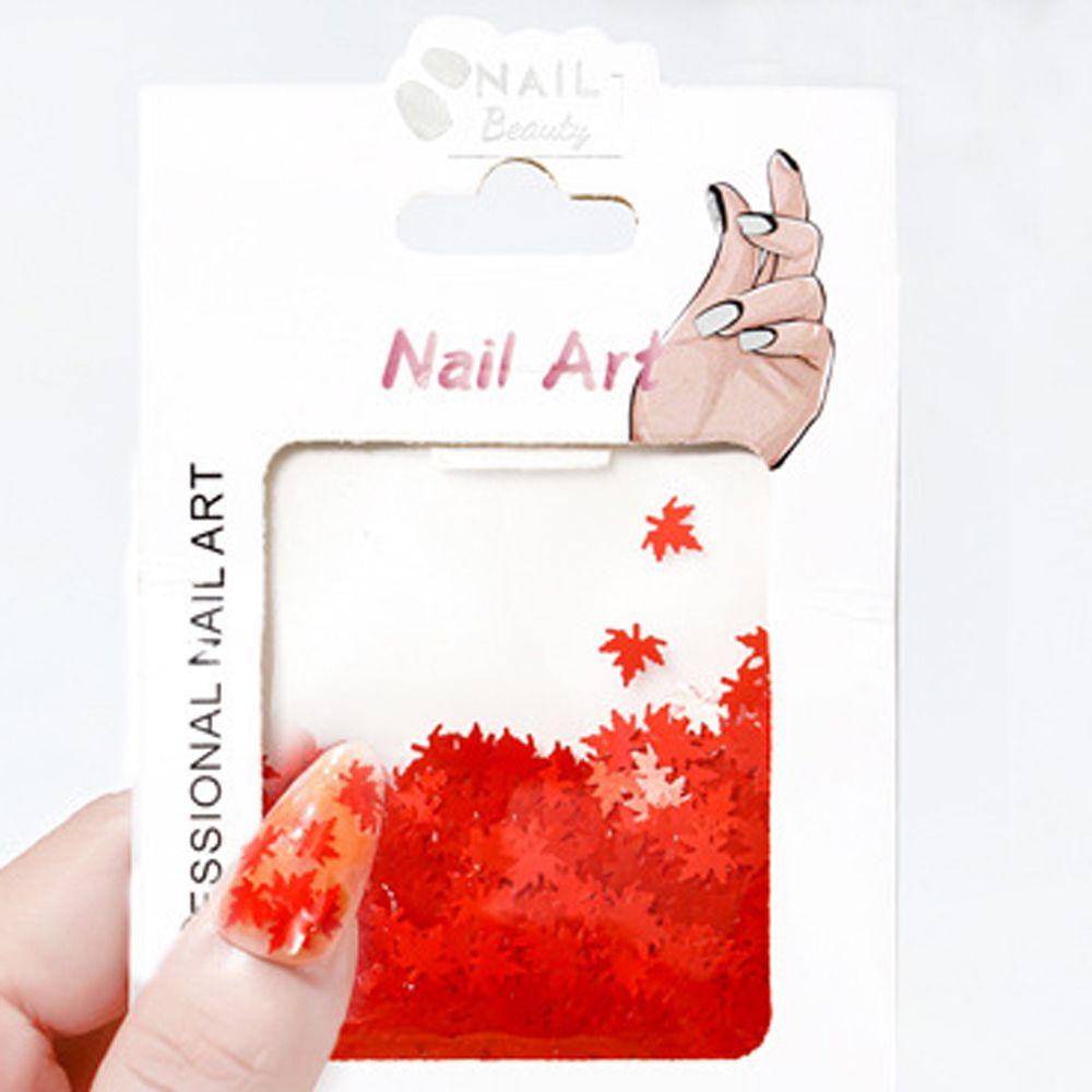 AUGUSTINA Agustina Nail Art Payet Bintang Empat Daun Semanggi Nail Art Patch Maple Leafs Moon Manicure Aksesoris DIY Kuku Serpihan