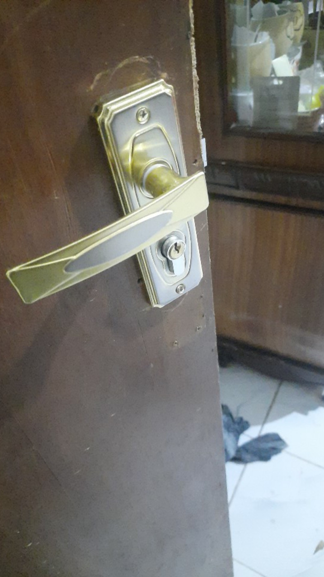 Kunci Pintu Kecil Silinder Onat Plat L Gagang Rumah L Handle Full Set