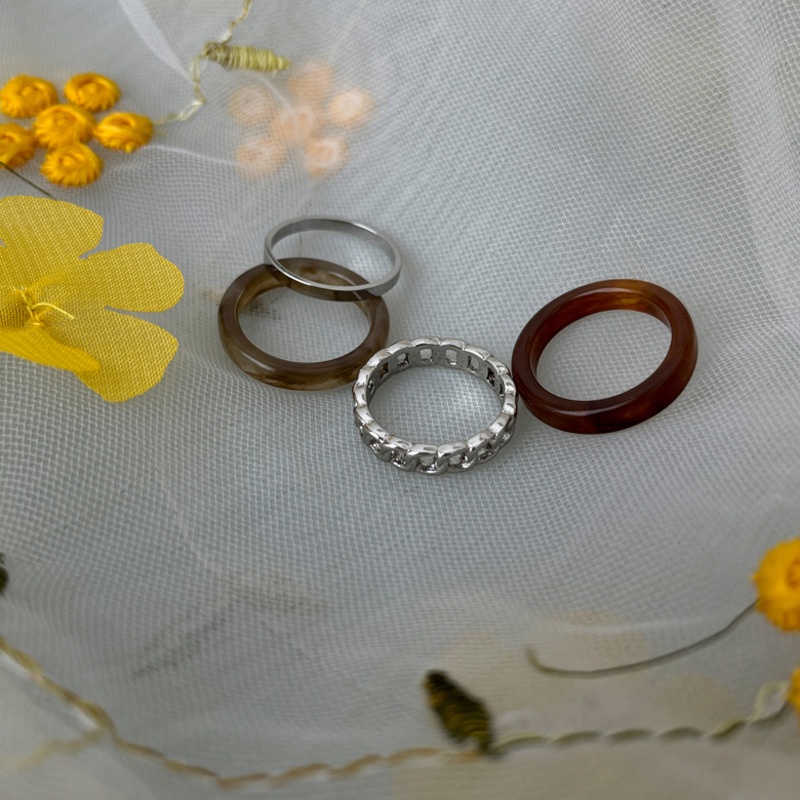 Set Cincin Asetat Untuk Aksesoris