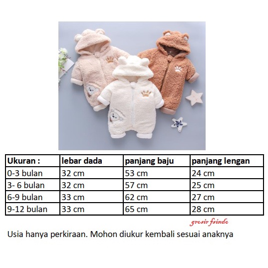 Sleepsuit Romper Bayi Bear/ Romper Bayi/ Sleepsuit Jaket LYME/ Romper 2