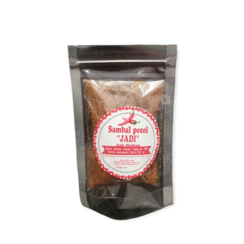 

Sambal Pecel Asli Madiun 50 gram. Tanpa MSG, tanpa pengawet & tahan lama.