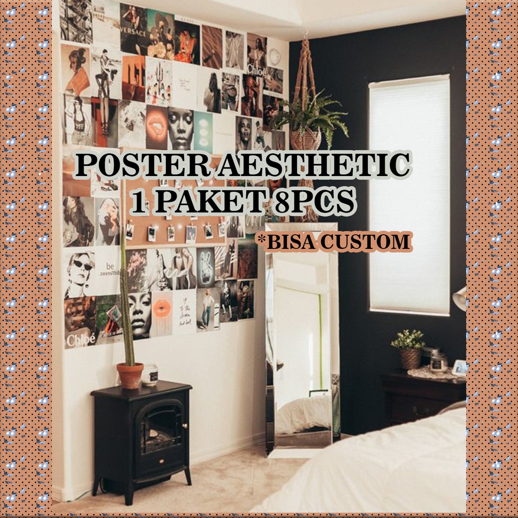 POSTER AESTHETIC 1 PAKET 8pcs poster TUMBLR,poster dinding ukuran A5