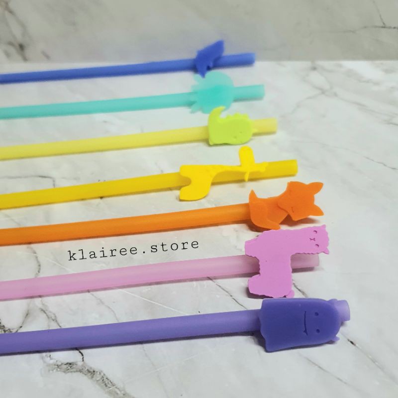 SEDOTAN SILIKON ANAK COLORFUL KARAKTER HEWAN/ SILICON STRAW SAFE FOR BABY W/ANIMAL