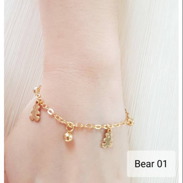 SET Gelang Tangan Kaki Br2 Titanium Gold