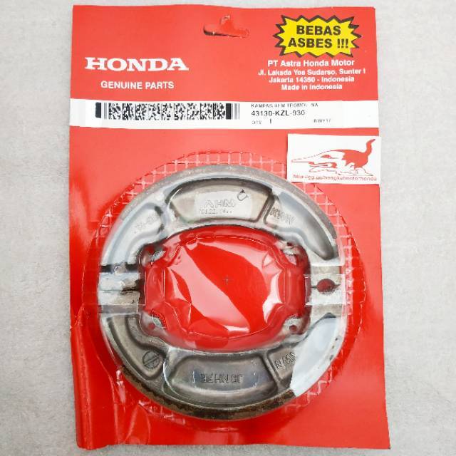 Brake Shoe Kampas Rem Tromol Belakang Spacy Vario Beat Scoopy Megapro