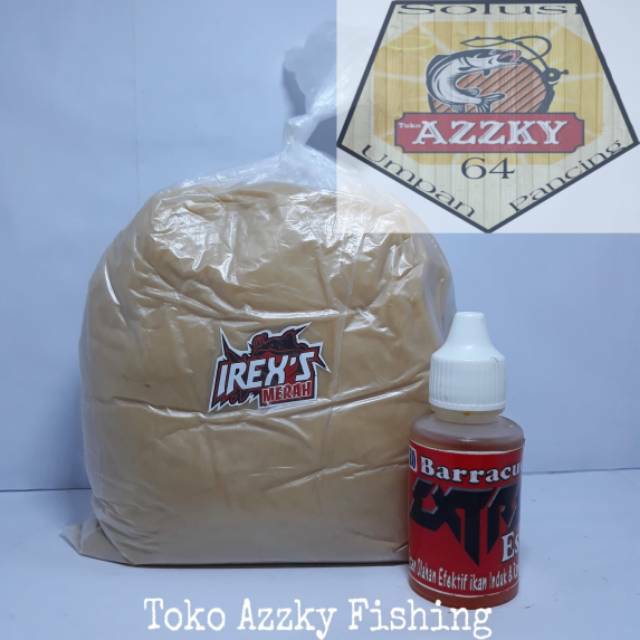Umpan galatama lele lemak kuda irex s merah 1kg + essen barrakuda ekstrem