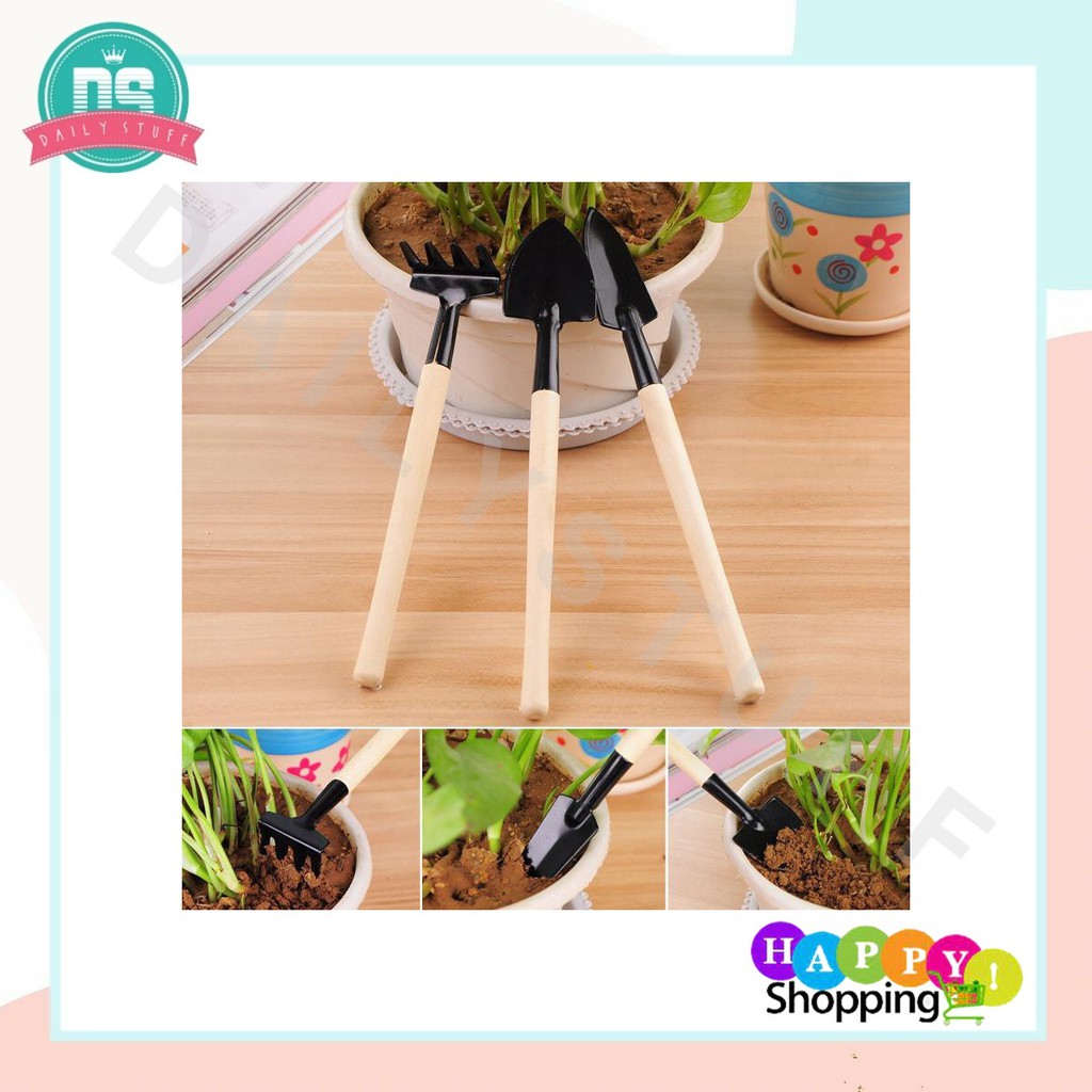 DS SS06 Set Sekop Garpu Cangkul Mini 3 in 1 / Alat Berkebun / Garden Tools Ukuran Kecil