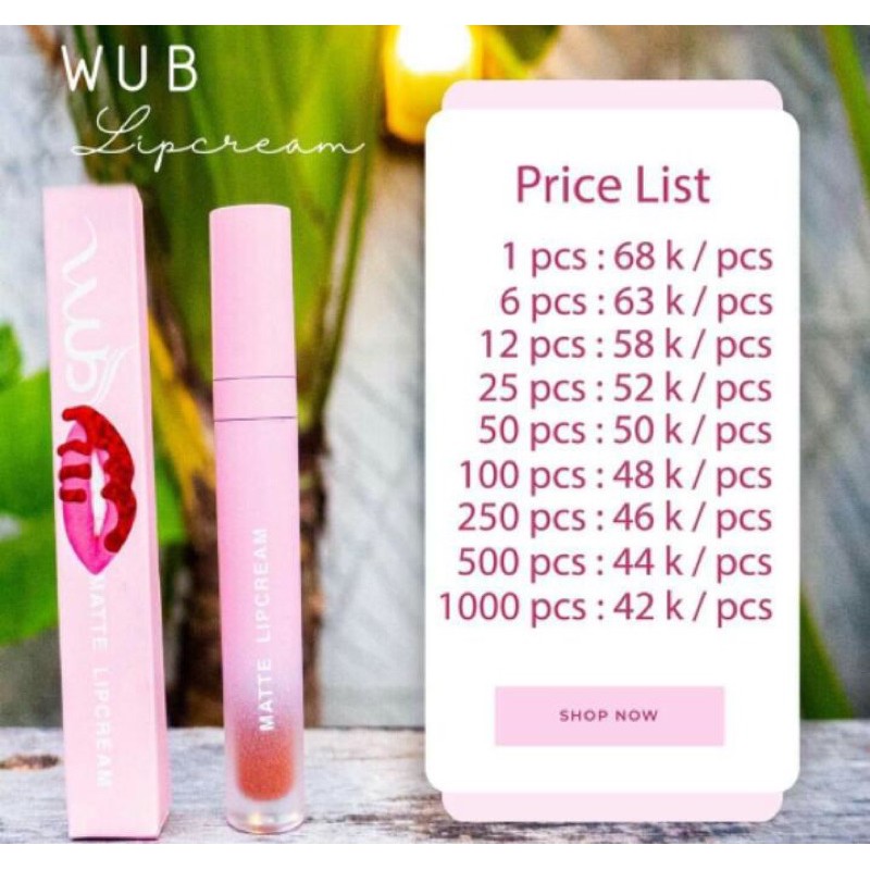 WUB LIPCREAM MATTE ORI 100% TERMURAH