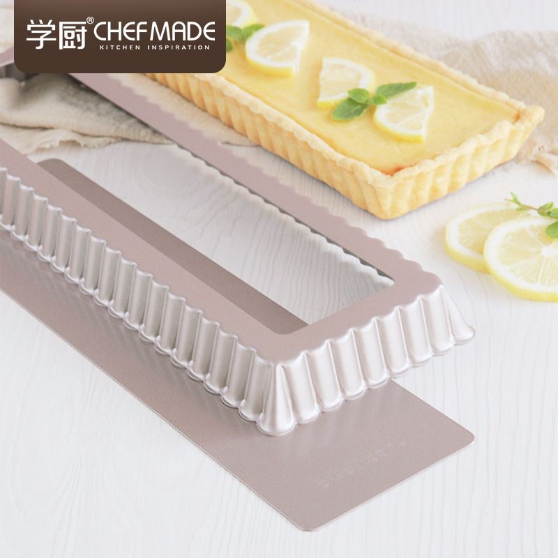 chefmade rectangular 11 inch pie tart pan with removable bottom wk9830 / loyang kue tart