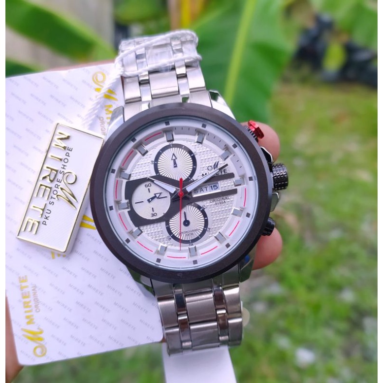 JAM MIRETE SPORT☑️ RANTAI STAINLIS STEL JAM TANGAN PRIA TAHAN AIR RANTAI STAINLIS STEL ANTI KARAT, JAM TANGAN IMPORT MIRETE