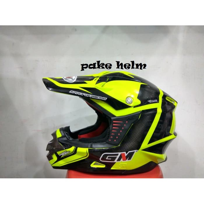 HELM GM CROS SUPER CROSS MOTIF TRACKER YELLOW FLUO