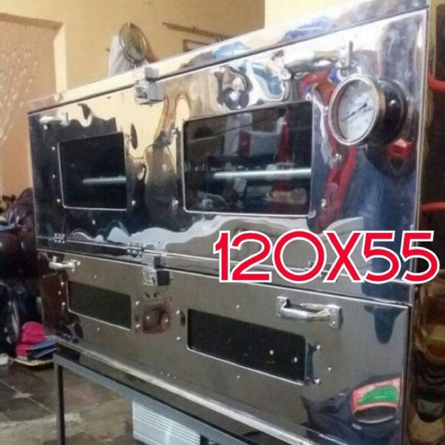 OVEN GAS STAINLESS 120x55 + TERMOMETER VIA EKSPEDISI