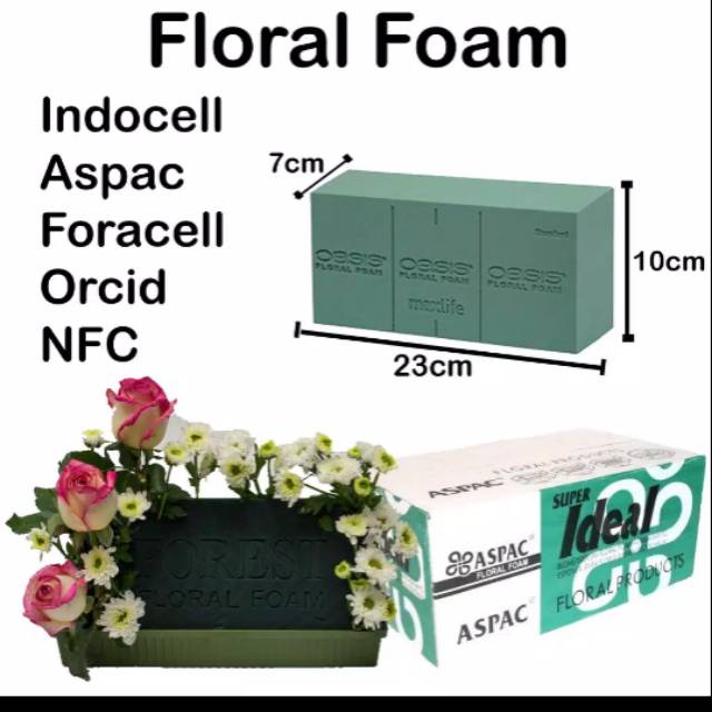Floral Foam - NFC - Indocell - Orchid - Aspac - Busa Bunga - Bunga Segar - Artifici