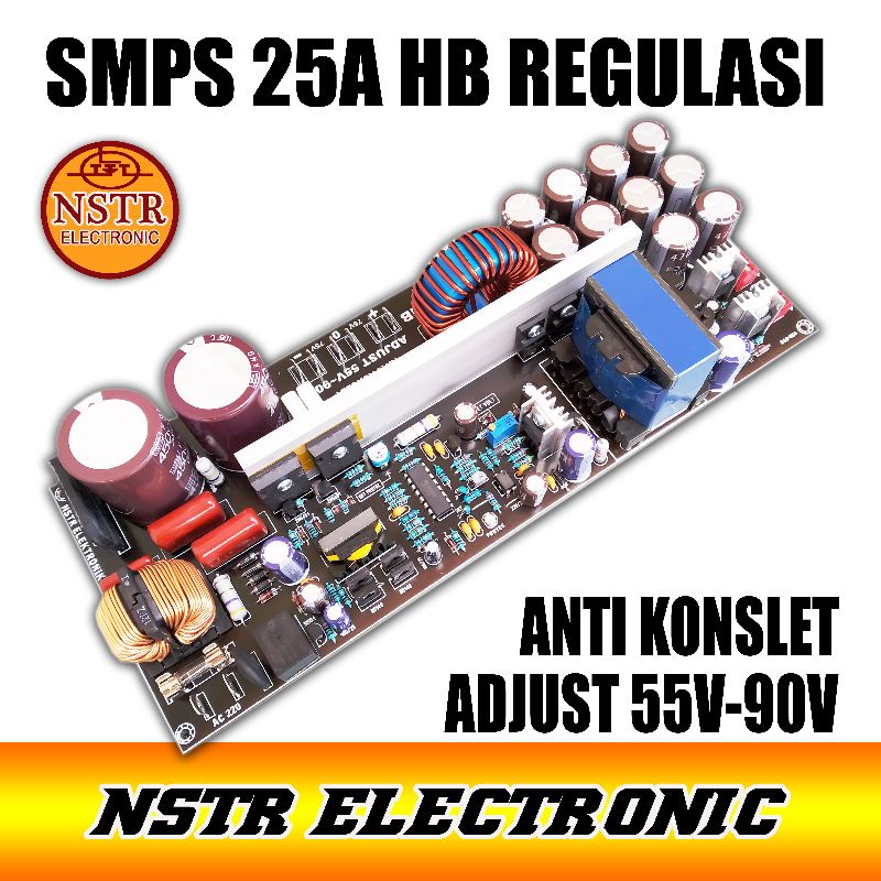 smps 25A regulasi adjustable 55v-90v Anti konslet