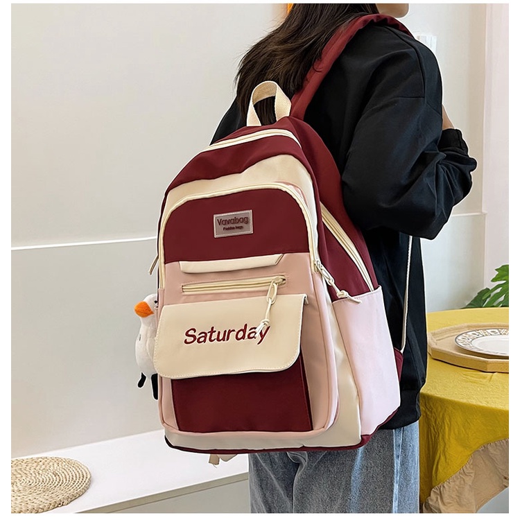 WYK94 Tas Ransel Wanita Pria SATURDAY Sekolah Kuliah Backpack School Impor TKM