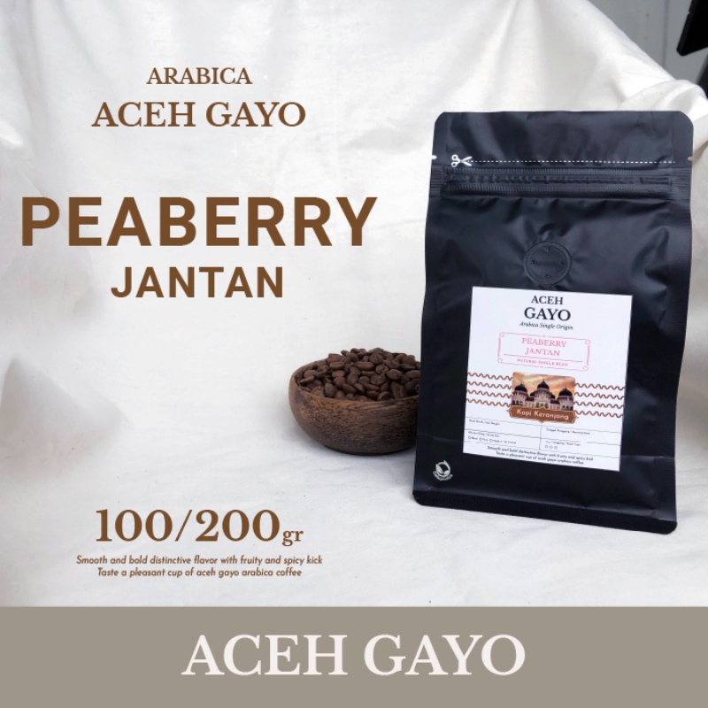 

Arabica Aceh Gayo Peaberry Jantan Kopi Bean, Bubuk 100-200gr