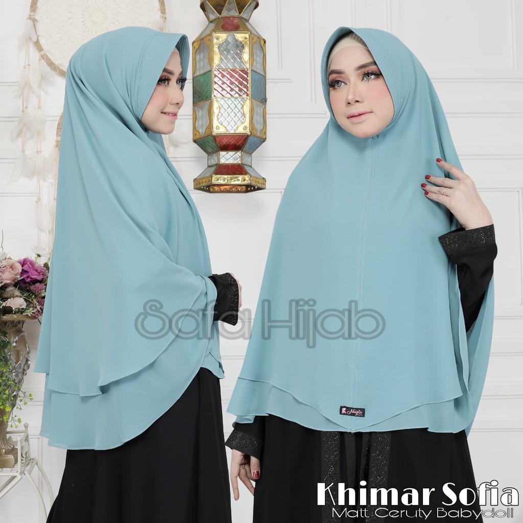 Khimar Ceruty Babydoll Jilbab khimar Sofia Hijab Khimar 2 layer Ceruty Babydoll Khimar Grosir Termurah Safa Hijab