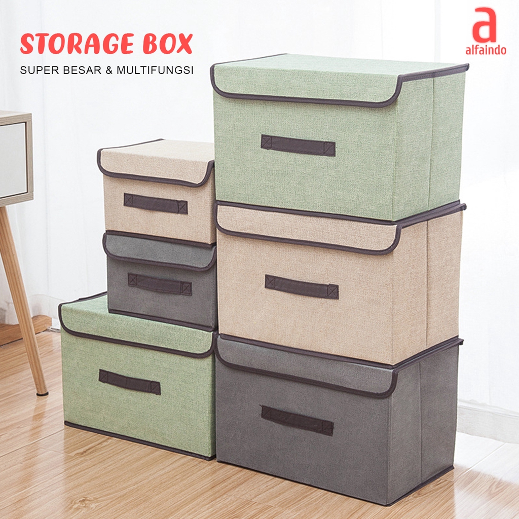 Alfaindo Storage Box Baju Kotak Penyimpanan Pakaian Storage Bag 1set dapat 2 Box SBS003