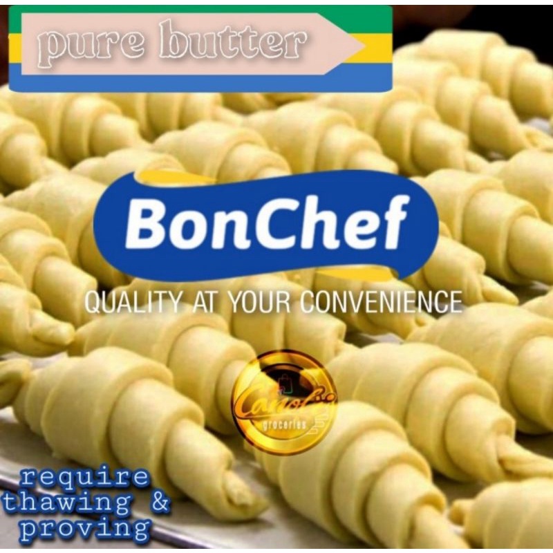 bonchef croissant pure butter 30gr / frozen dough croissant croffle