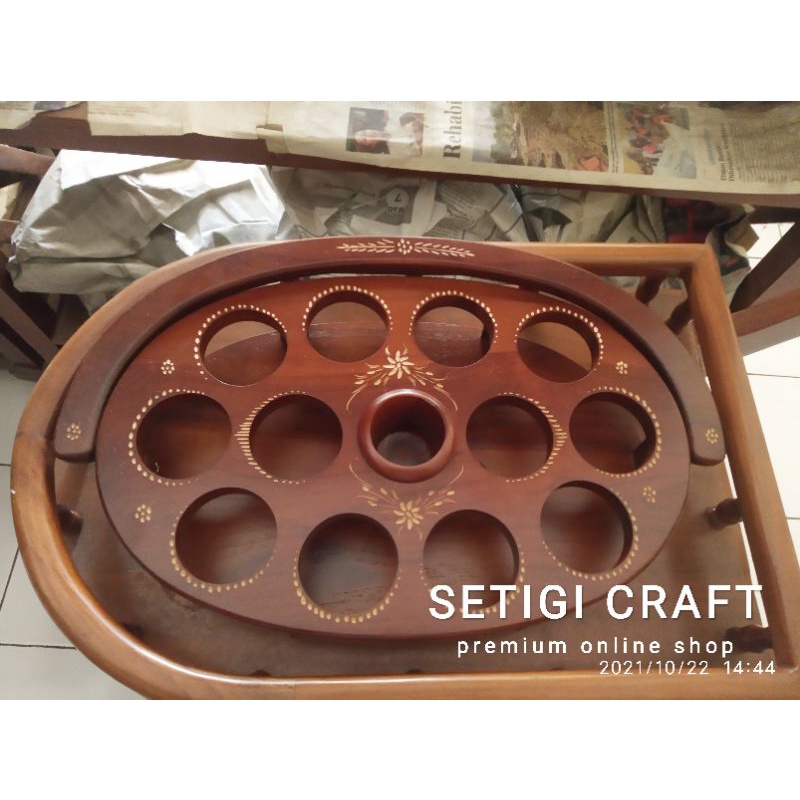 Tempat Aqua Gelas Kayu Jati TA05