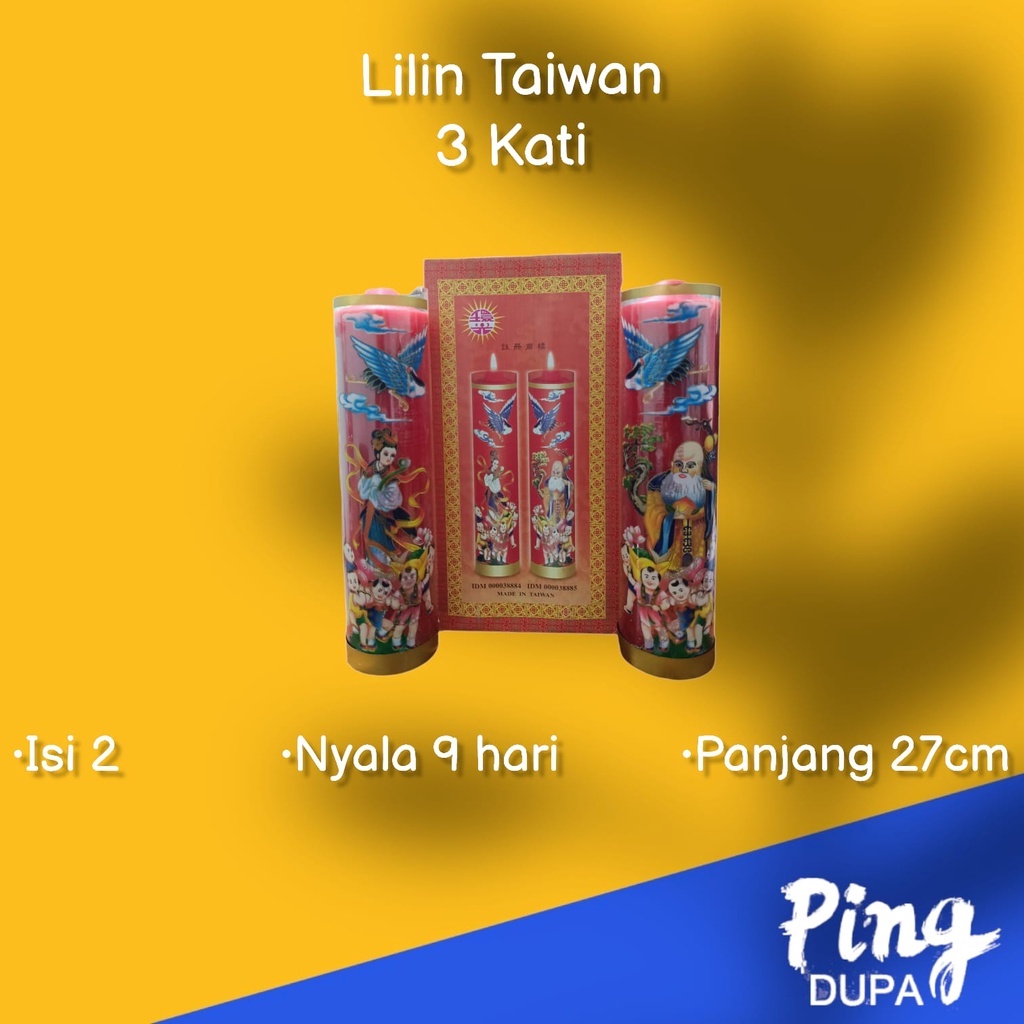 Lilin Altar Taiwan 3 Kati Nyala Lebih Lama Hingga 9 Hari