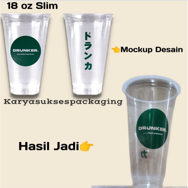 Sablon Gelas Cup 18 Oz Slim 10 gr