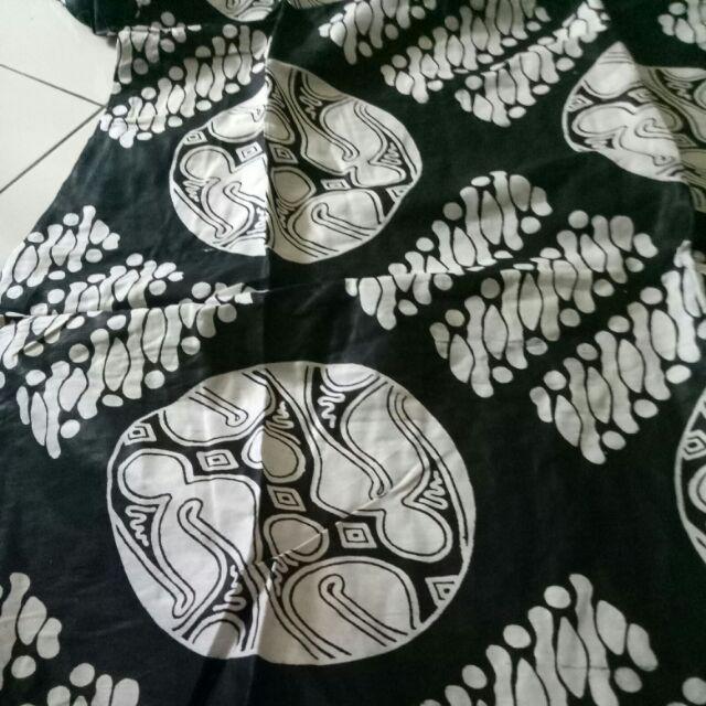 Tunik Mono Monokrom Monochrome Shibori Tunic Batik Cantik Hitam Putih Seragaman Modis Muslim Kantor