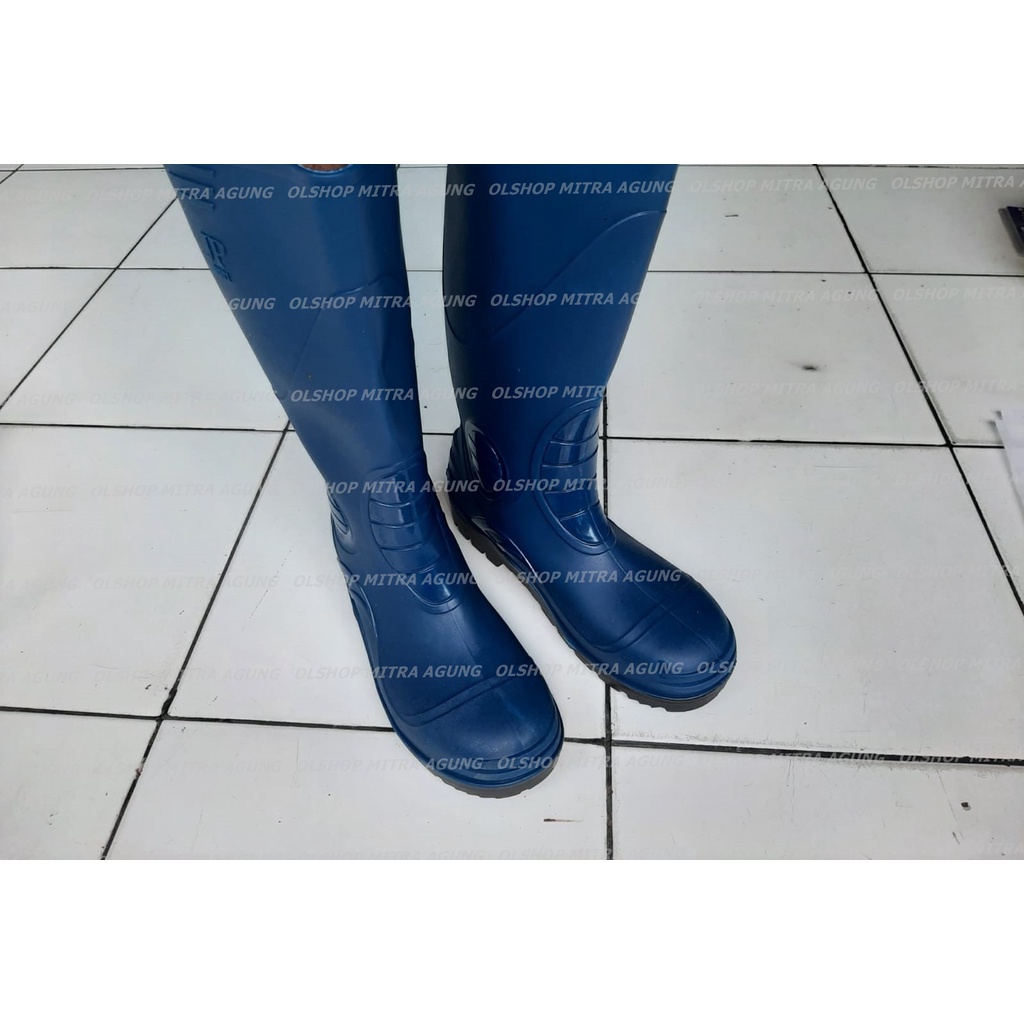 OLS Sepetu Boots JEEP BIRU Sepatu Bot Karet Tinggi Sepatu Bot Anti Air Sepatu boat panjang / sepatu karet / Sepatu Boots Karet Elastis