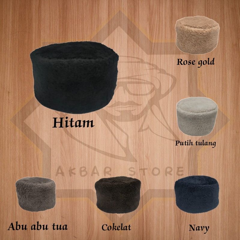 Peci Bulu Rusia / Kopyah Maiyah /Peci Habib Bahar / Kopiah Solat Kekinian