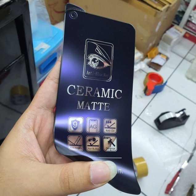 Samsung A22 4G A22 5G Ceramic Matte Blue Ray Screen Guard Anti Radiasi Full Cover