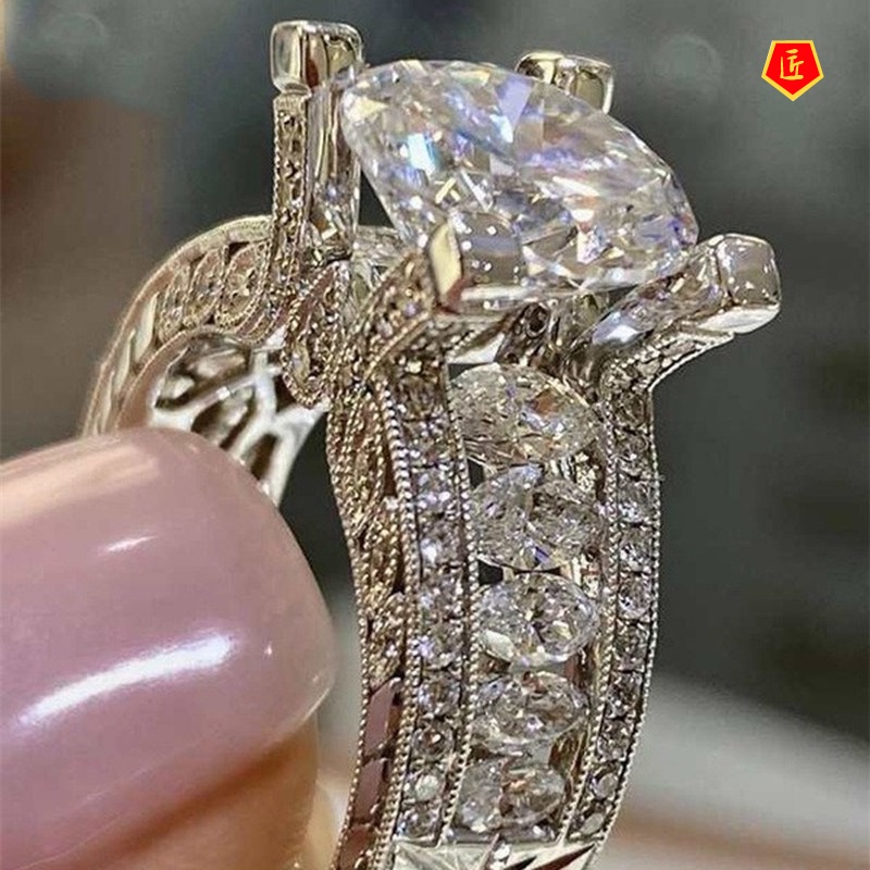 [Ready Stock]Luxury Full Diamond Women's Ring