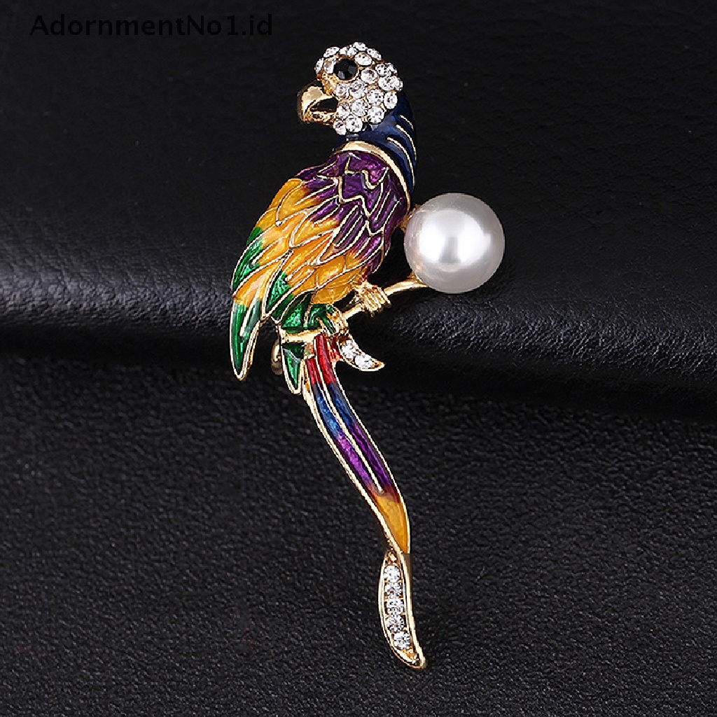 (AdornmentNo1) Bros Pin Enamel Bentuk Burung Beo Untuk Wanita