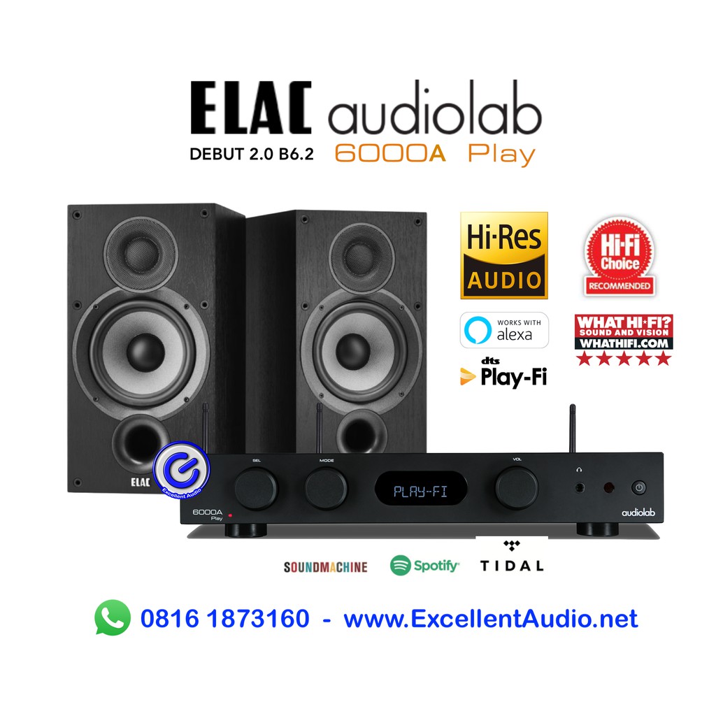 Jual Paket Stereo Elac B6.2 Audiolab 6000A Play Wireless Streamer ...