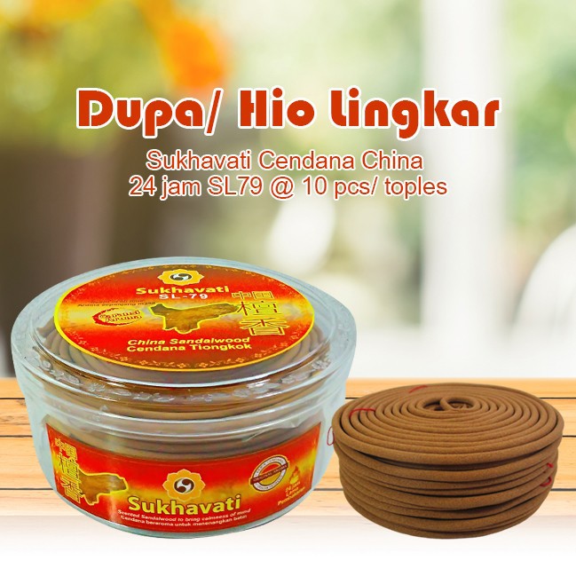 Dupa/ Hio Lingkar Sukhavati Cendana China 24 jam SL79 @ 10 pcs/ toples