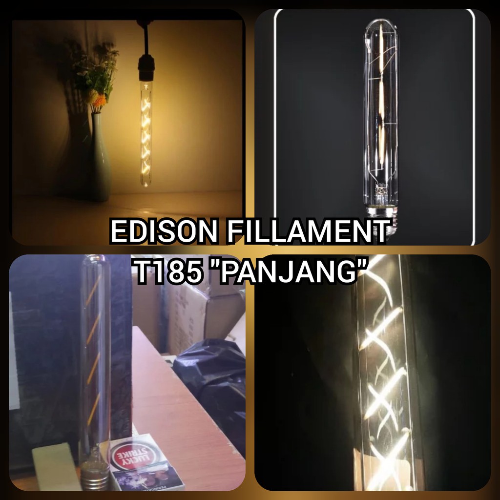 Lampu LED edison filamen filament T185 panjang 4 watt 4w retro classic