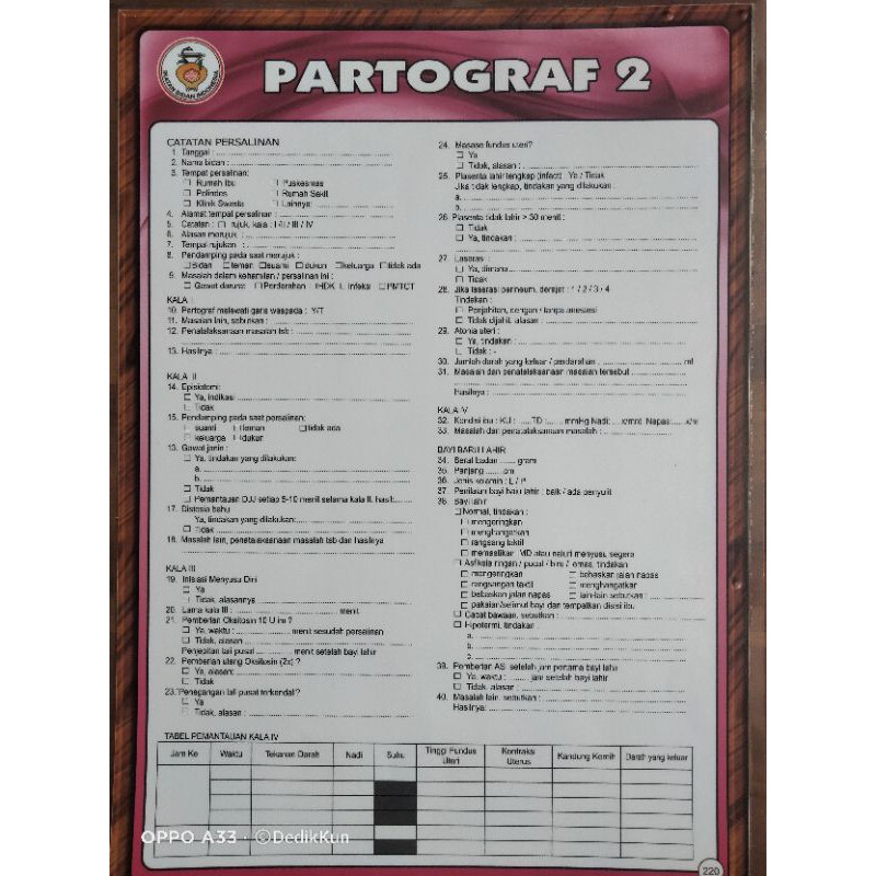 (219) POSTER PARTOGRAF 2