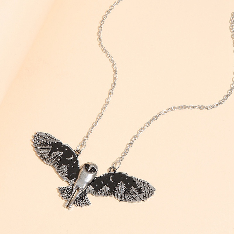 Fashion Owl Pendant Necklace Witch Charm Jewlery Moon Phase Art Necklace Animal Totem Party Necklaces For Women Gifts